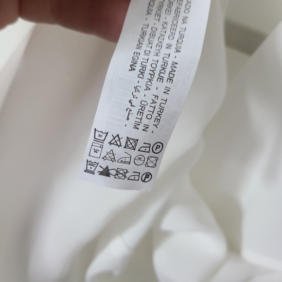 ZARA White Ruffled Collar 3/4 Sleeve Sheer Blouse Size XS NWT - Picture 9 of 10